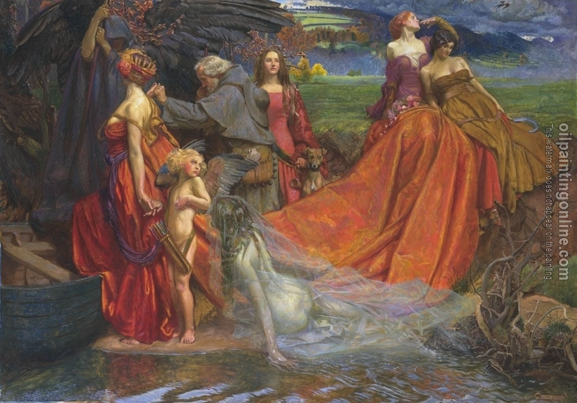 John Byam Liston Shaw - Liston Now is Pilgrim Fair Autumn's Charge